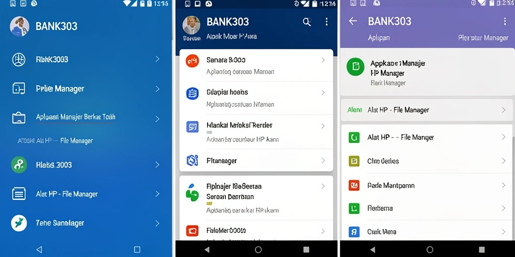 Antarmuka aplikasi BANK303 yang mudah digunakan untuk manajemen file.