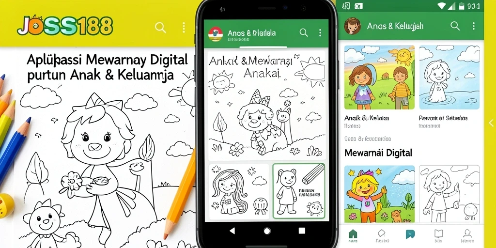 Tampilan antarmuka aplikasi JOSS188 yang user-friendly untuk mewarnai digital.