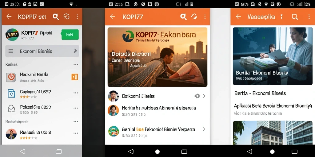 Tampilan antarmuka aplikasi KOPI77 yang informatif dan menarik.