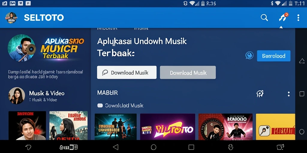 Antarmuka aplikasi SELTOTO untuk Download Musik yang menarik dan fungsional.